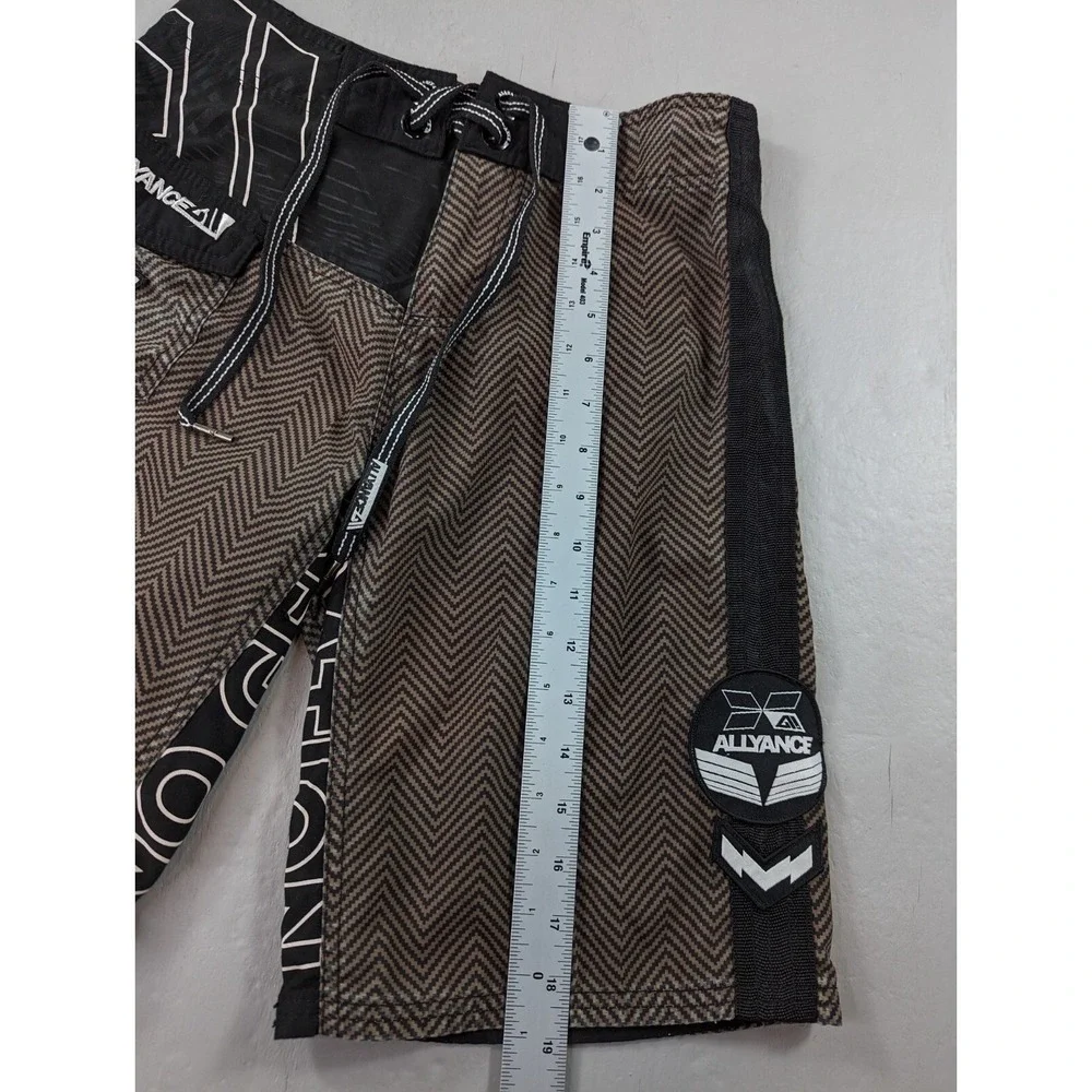 Allyance Board Shorts Mens Size 27 Brown Swim Trunks Surfing Draw String Summer